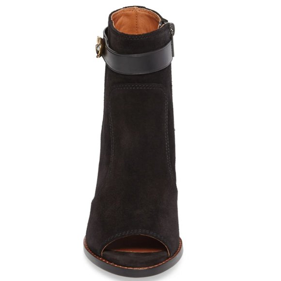 Coach Peep Toe Moto Boot in Black Suede NIB - Picture 5 of 16